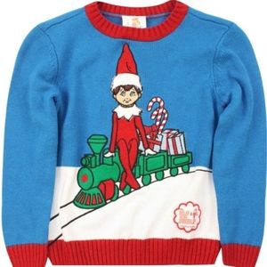 Unisex Ugly X-mas Sweater Elf on the Shelf